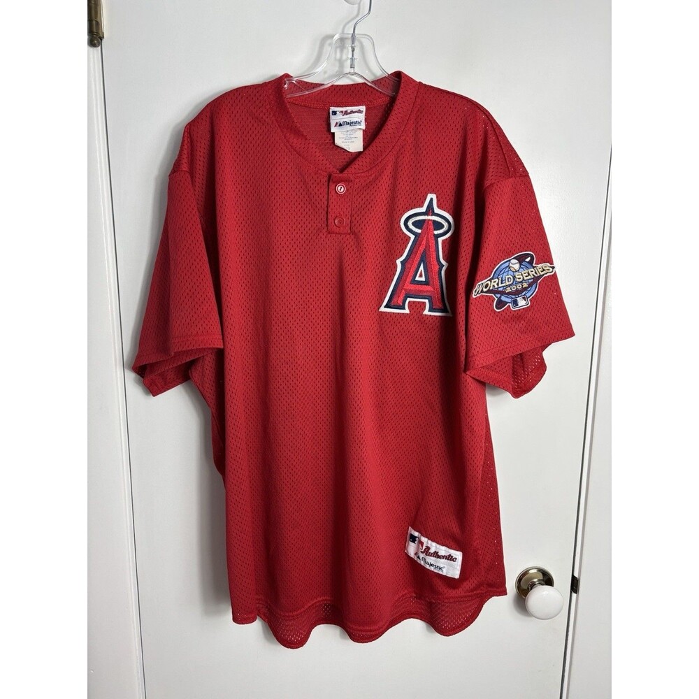 VTG Anaheim Angels MLB Majestic 2002 World Series Practice Jersey Men’s 2XL